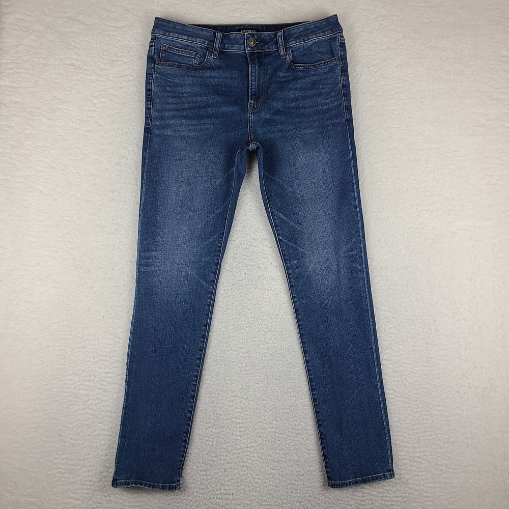 EXPRESS Jeans Mens 32x32 Blue Skinny Hyper Stretch Medium Wash Denim *
